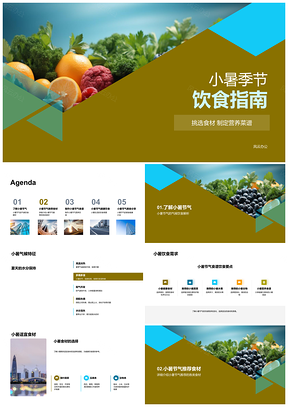 2025小暑节气饮食指南食材挑选营养菜谱PPT模板