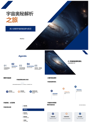 2025宇宙起源演化与天体射线星系奥秘解析PPT模板