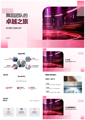 舞蹈团队卓越成长舞技合作树形象声誉PPT模板