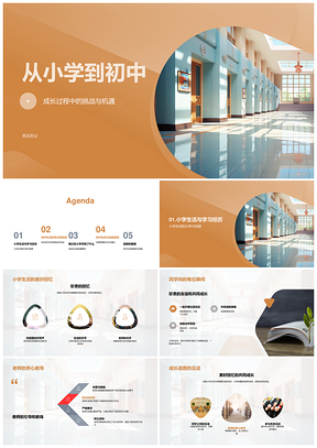 2025小学初中迎挑战育习惯建校楼抓机遇PPT模板