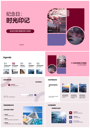 家友情深纪念日复古相册回顾展望时光PPT模板