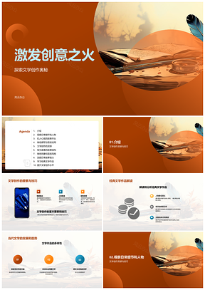 文学创作灵感源泉作家视角与技巧解读PPT模板