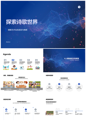 2025诗歌艺术语言情感世界语文素养探秘PPT模板