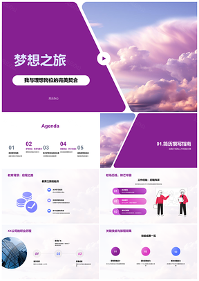 梦想之旅理想岗位求职简历品牌推广招聘经理PPT模板