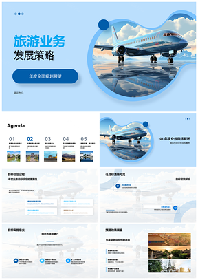 旅游业务年度规划目标自由行定制产品服务创新提升PPT模板