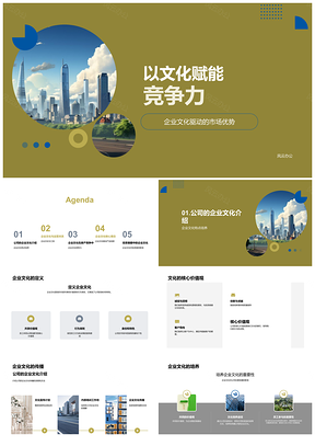 2025企业文化赋能地产竞争高效运营士气品质优势PPT模板