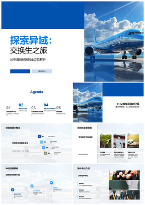 2025交换生跨文化挑战历练成长之旅PPT模板