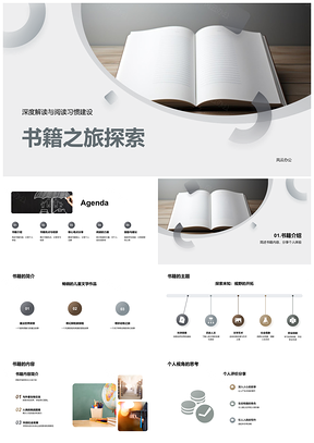 2025深度阅读书评导览探索书籍力量习惯PPT模板