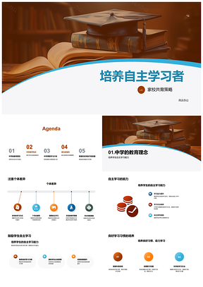 家校共育启自主学能创特色课程展实践创新PPT模板