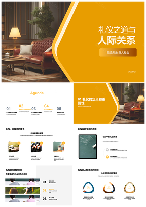 礼仪师书育人际立身融社会PPT模板
