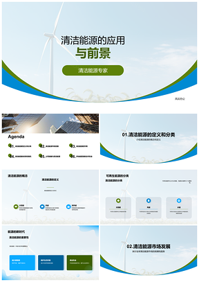 清洁能源应用前景专家高管会议探讨可再生能源PPT模板