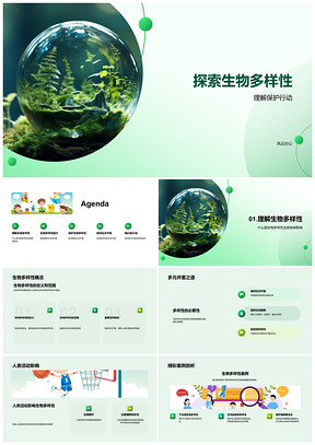 守护生物多样性维护地球生态PPT模板