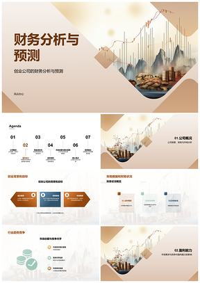2025创业公司财务分析预测与商业计划书图表PPT模板