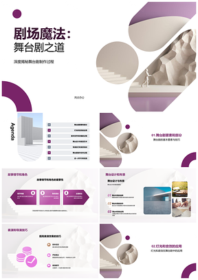 舞台剧艺术创作制作全流程舞台设计表演技巧PPT模板