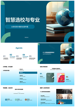 智慧选校专业参考QS THE ARWU质量设定PPT模板