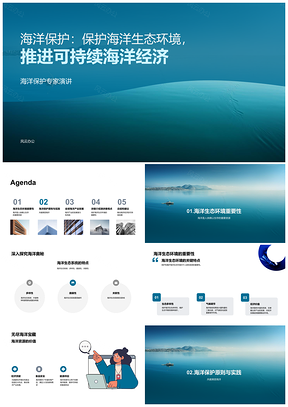 海洋生态保护与可持续经济发展PPT模板