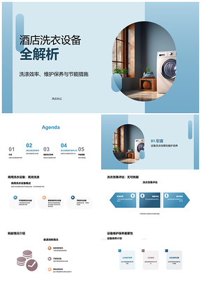 2025商用洗衣设备销售维护与洗涤程序节能解析PPT模板