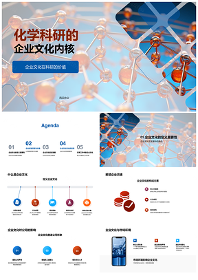 化学科研企业文化核心驱动公司发展PPT模板