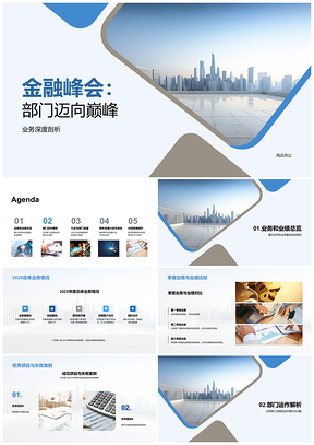 2025金融峰会部门年度巅峰业务剖析收益案例PPT模板