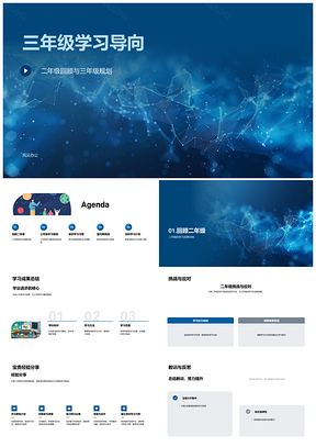 三年级学习规划回顾展望成果挑战习惯目标新科目PPT模板