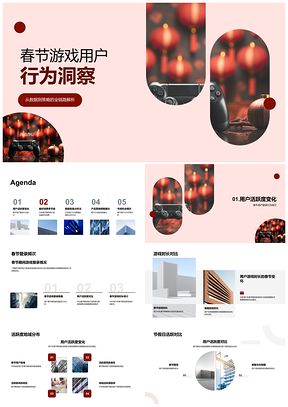 春节游戏用户行为数据分析与营销优化策略PPT模板