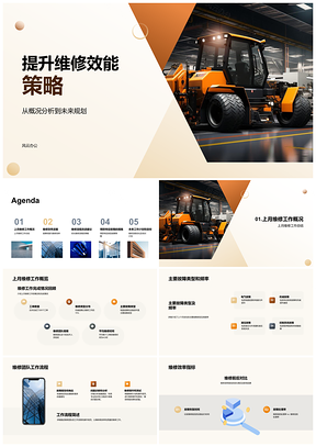 工业机械维修效能策略与团队未来规划PPT模板