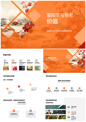 重阳敬老传统现代文明价值传承PPT模板