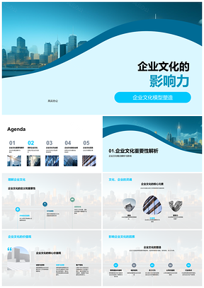 咨询公司企业文化模型实证业务成绩影响力PPT模板