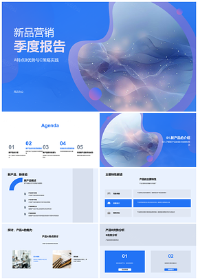 新品营销季度报告A特点B优势C策略PPT模板