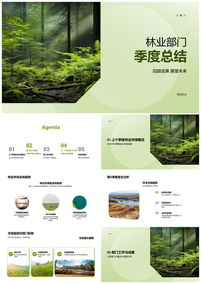 2025林业部门季度总结市场趋势重点成果策略调整森林PPT模板