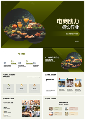 电商平台助力餐饮消费转化节假营销线上送餐体验PPT模板