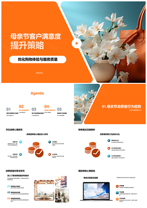 母亲节花束服务优化与消费行为策略PPT模板
