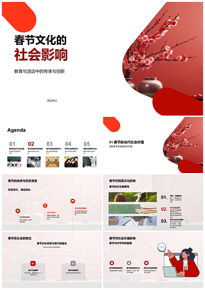 春节文化教育传承创新活动影响演变PPT模板