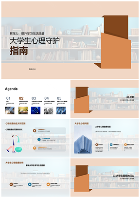 大学生心理健康压力应对专家指南PPT模板