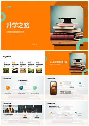 升学规划实施学习历程专业选择理想大学PPT模板