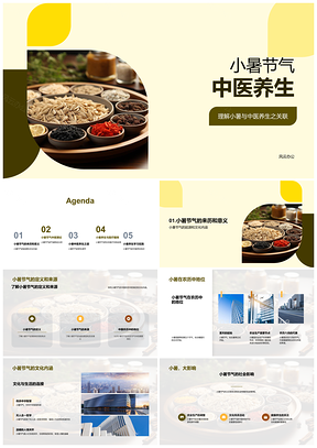 小暑中医养生调阴阳五行饮食药膳作息PPT模板