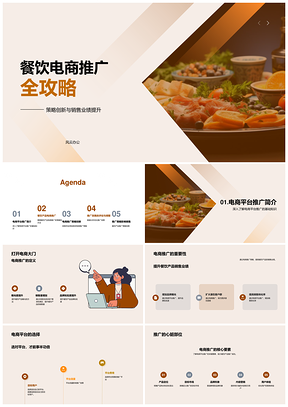 餐饮电商推广策略创新优惠活动广告SEO优化PPT模板