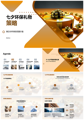 七夕环保礼物公益表白志愿者员工策划制作PPT模板