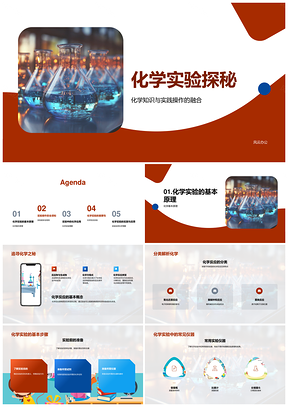 2025化学实验安全与反应分类烧瓶原理探秘PPT模板