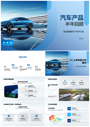 汽车产品半年成就升级计划团队协作质量PPT模板
