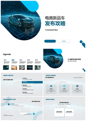 电商汽车新品发布策划用户目标车型攻略PPT模板