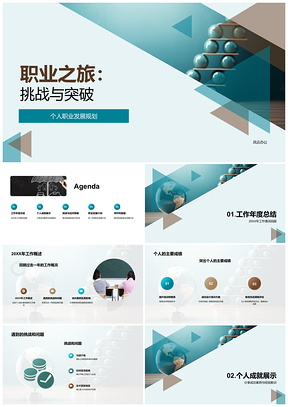 2025职业之旅挑战突破与年度发展规划PPT模板