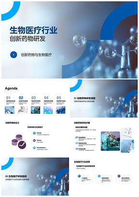 生物医疗创新药物研发流程步骤分子PPT模板