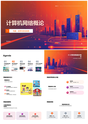 计算机网络安全配置应用传输系统与局域网广域网互联网PPT模板