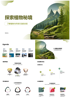 植物环保探秘分类光合作用与森林适应机制PPT模板