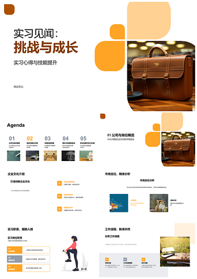 实习历练专业技能团队协作启航毕业成长PPT模板