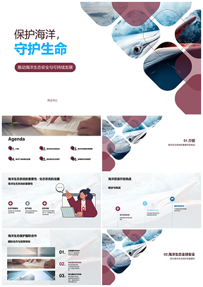 守护海洋生态可持续合作保全球安全PPT模板