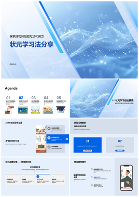 高考状元学习法策略习惯技巧时间压力应对坚持PPT模板