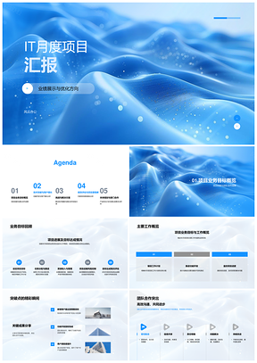 IT月度项目目标成果团队协作功能开发用户增长技术攻坚PPT模板