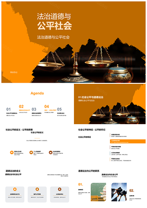 法治道德保障社会公平资源权益机会公正PPT模板